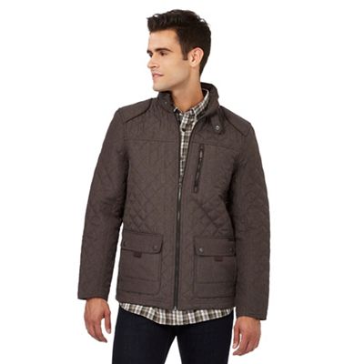Big and tall brown quilted jacket
